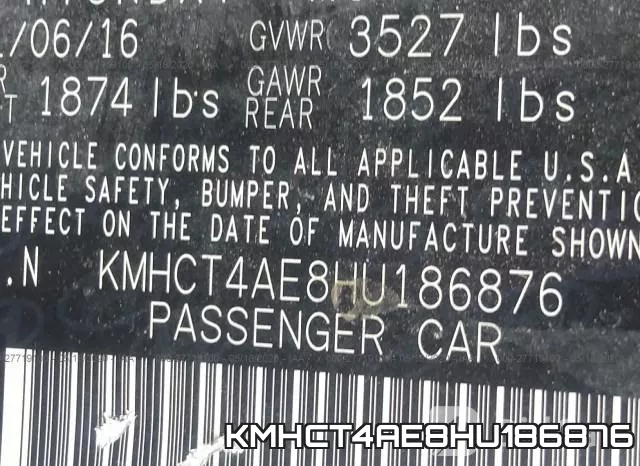 KMHCT4AE8HU186876 фото 10