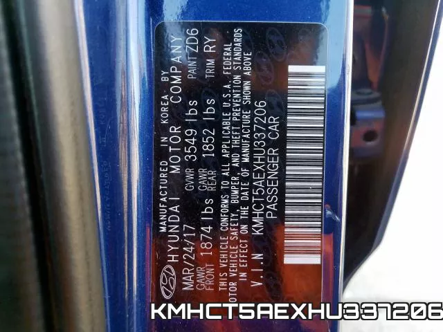 KMHCT5AEXHU337206 фото 2