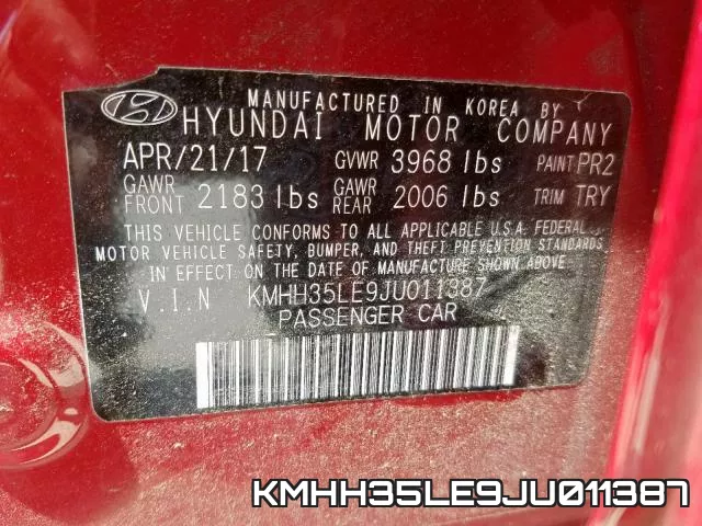 KMHH35LE9JU011387 фото 2