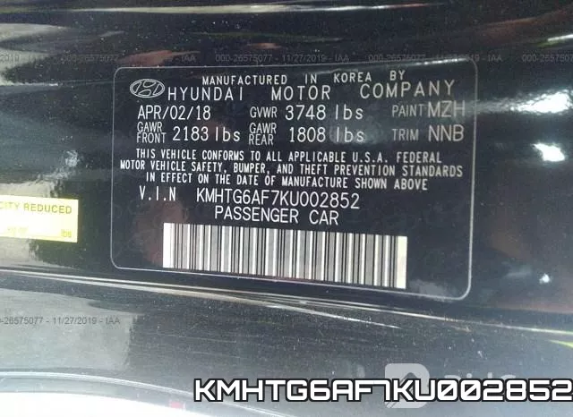 KMHTG6AF7KU002852 фото 10
