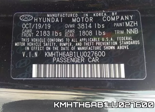 KMHTH6AB1LU027600 фото 10