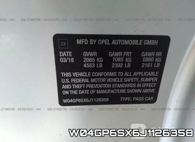 W04GP6SX6J1126358 фото 10