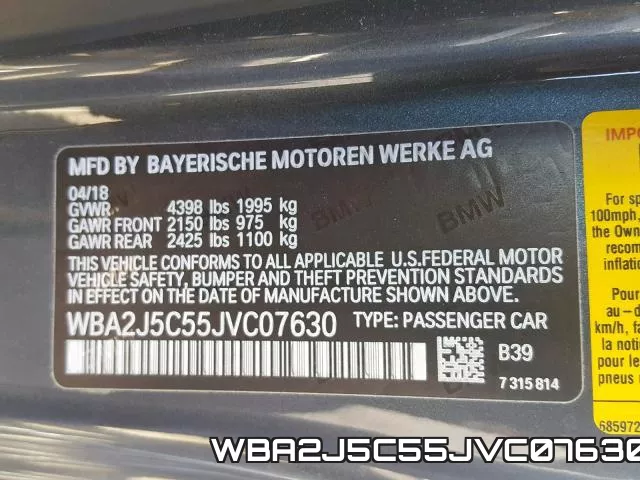 WBA2J5C55JVC07630 фото 2