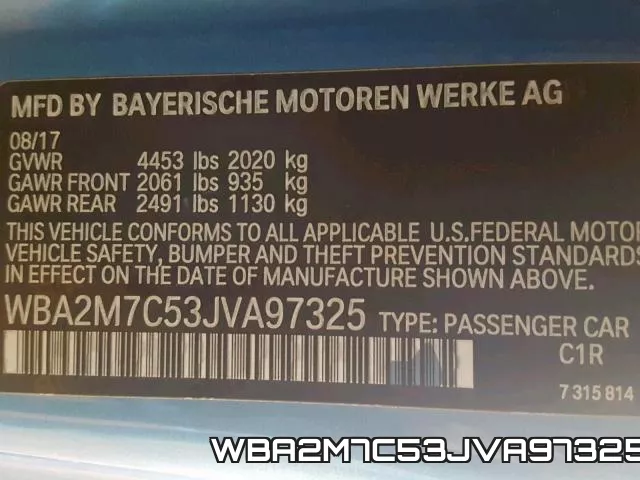 WBA2M7C53JVA97325 фото 2