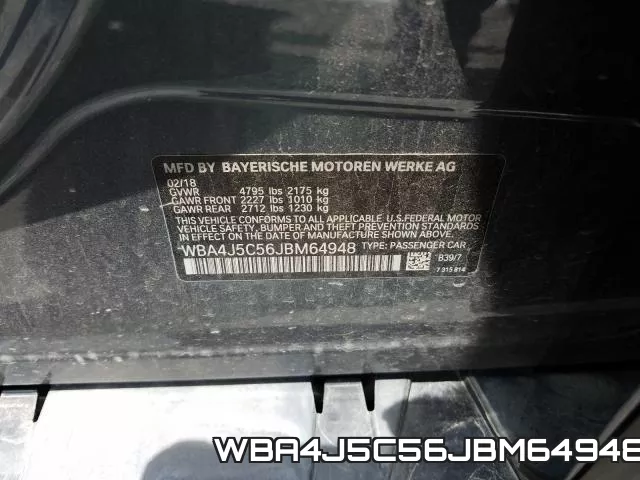 WBA4J5C56JBM64948 фото 2
