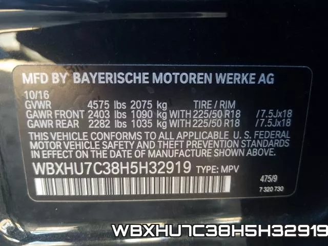 WBXHU7C38H5H32919 фото 2