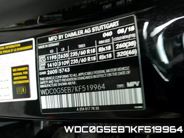 WDC0G5EB7KF519964 фото 2