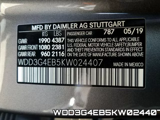 WDD3G4EB5KW024407 фото 2