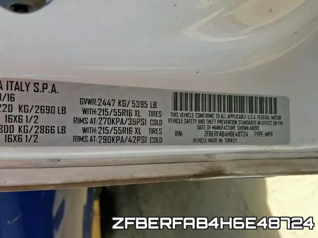 ZFBERFAB4H6E48724 фото 2