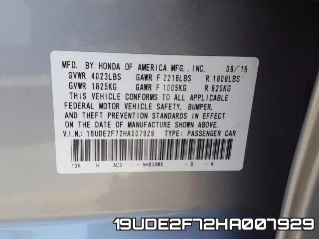 19UDE2F72HA007929 фото 2