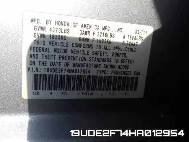 19UDE2F74HA012954 фото 2