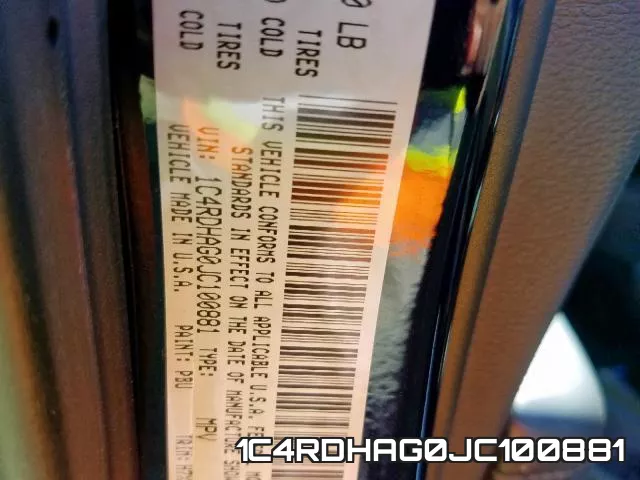 1C4RDHAG0JC100881 фото 2