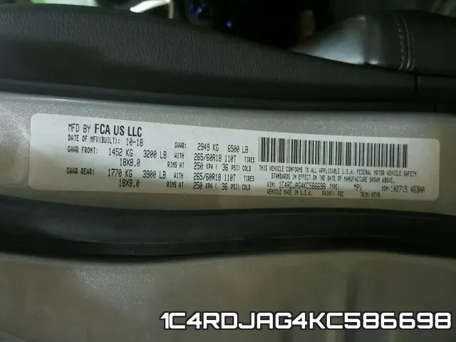 1C4RDJAG4KC586698 фото 2