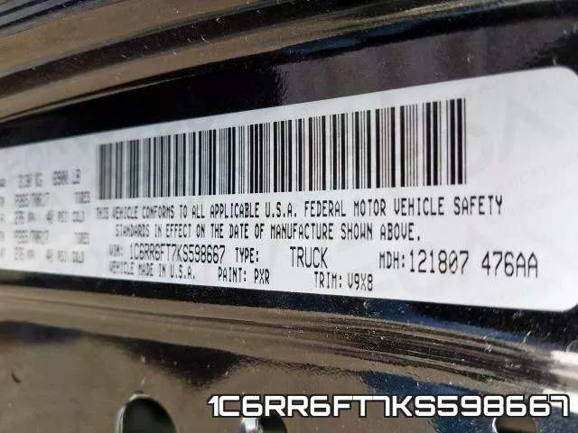 1C6RR6FT7KS598667 фото 2