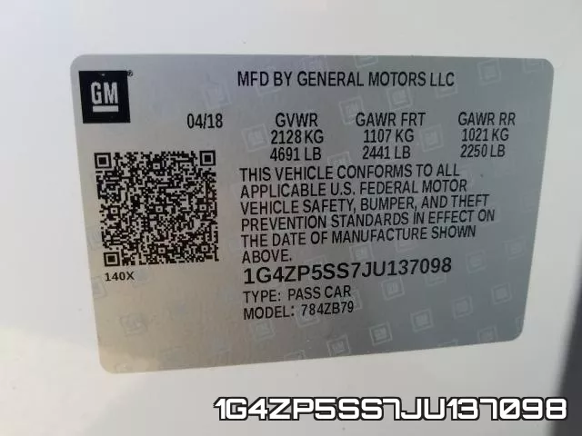 1G4ZP5SS7JU137098 фото 2