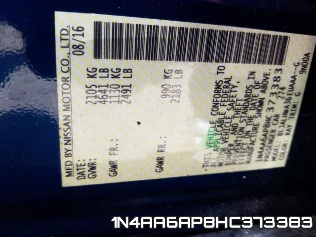 1N4AA6AP8HC373383 фото 2