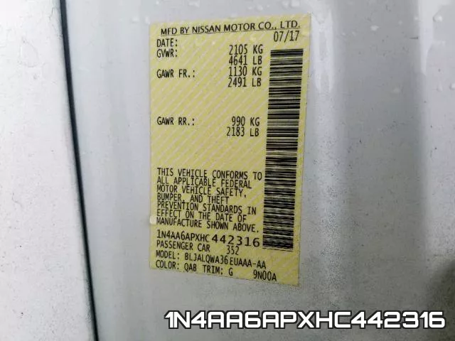 1N4AA6APXHC442316 фото 2