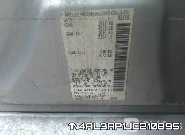 1N4AL3AP1JC210895 фото 10