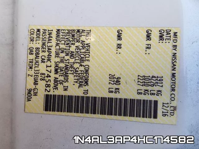 1N4AL3AP4HC174582 фото 2