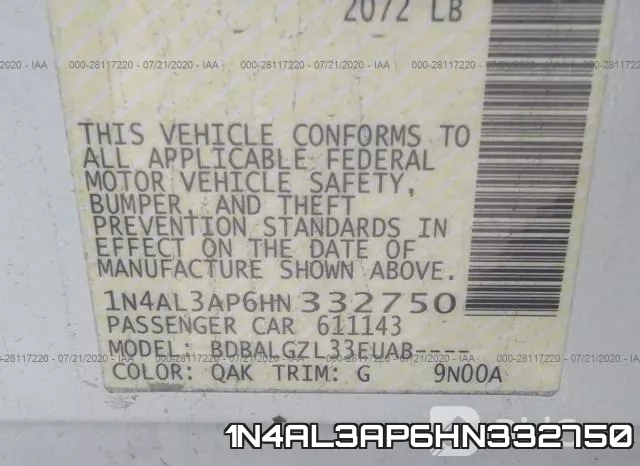 1N4AL3AP6HN332750 фото 10