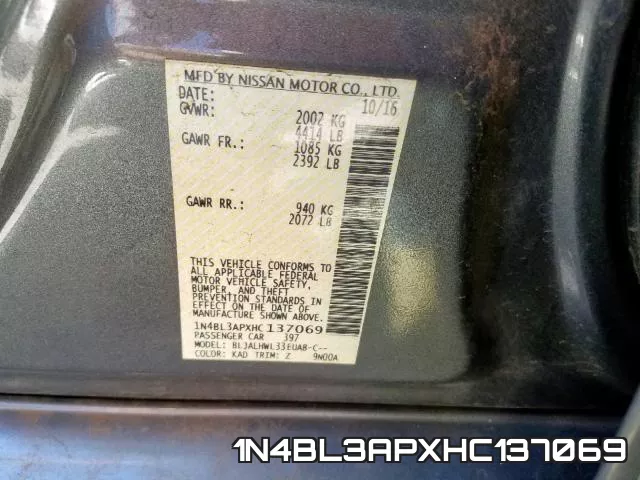 1N4BL3APXHC137069 фото 2