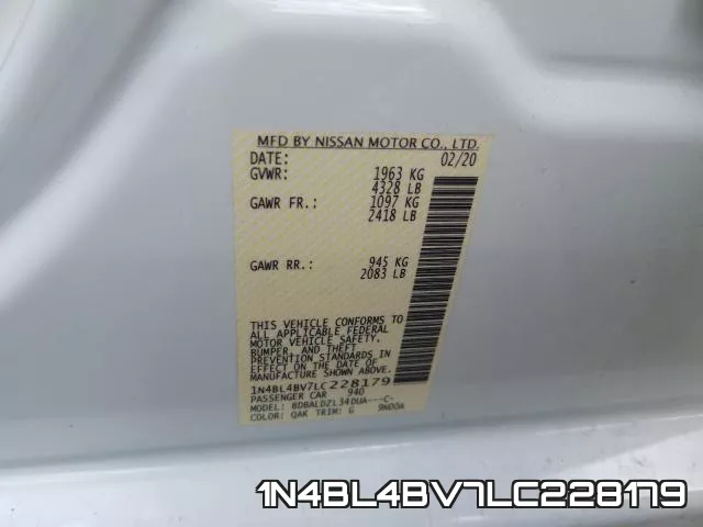 1N4BL4BV7LC228179 фото 2
