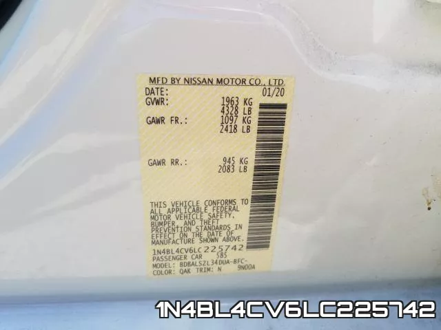 1N4BL4CV6LC225742 фото 2