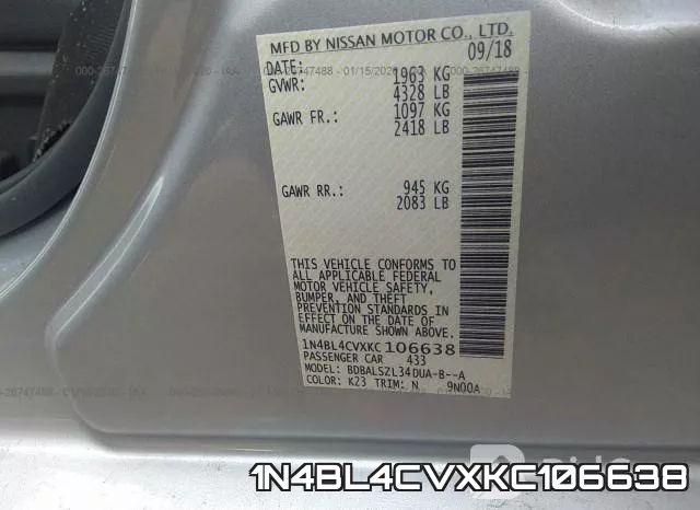 1N4BL4CVXKC106638 фото 10