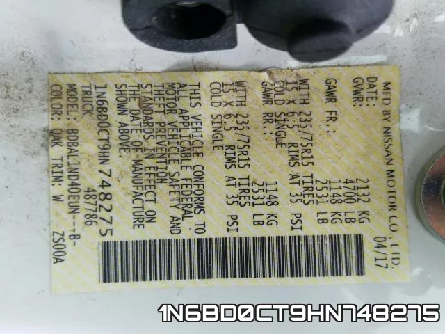 1N6BD0CT9HN748275 фото 2