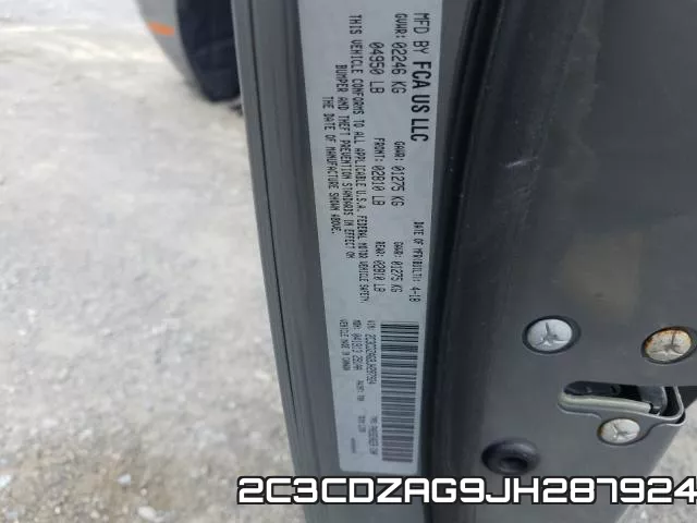 2C3CDZAG9JH287924 фото 2