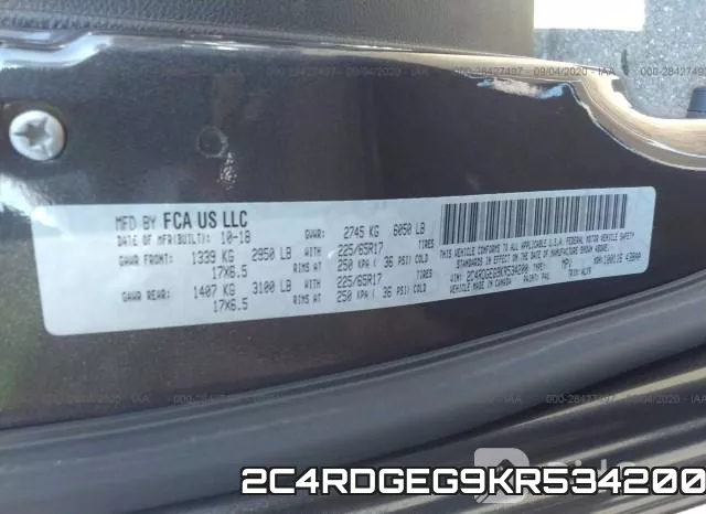 2C4RDGEG9KR534200 фото 10