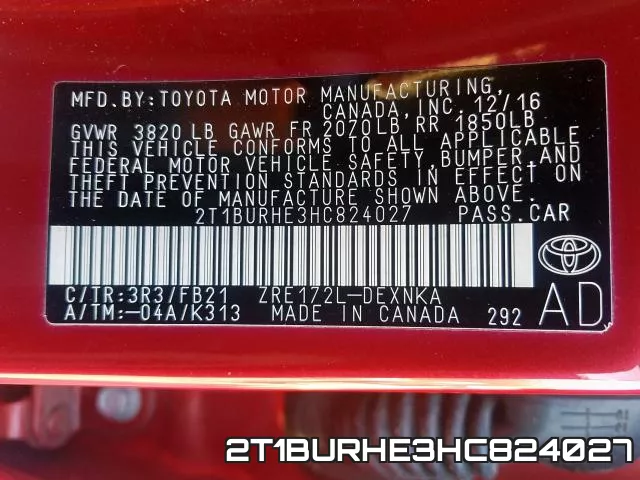 2T1BURHE3HC824027 фото 2