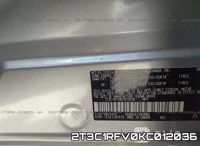 2T3C1RFV0KC012036 фото 10