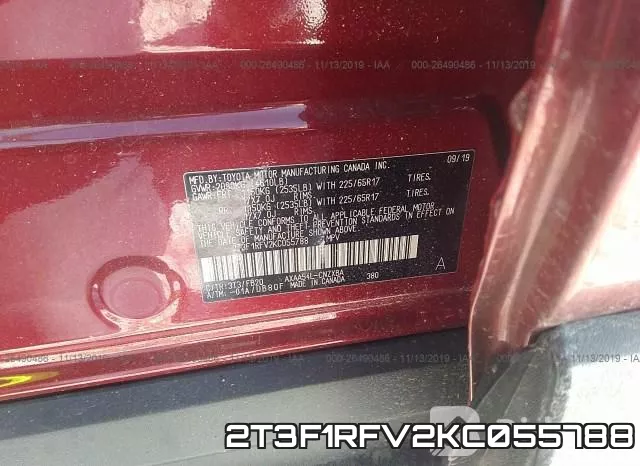 2T3F1RFV2KC055788 фото 10