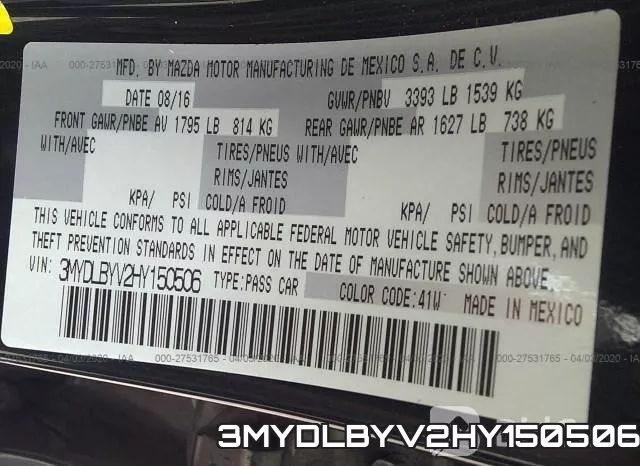 3MYDLBYV2HY150506 фото 10