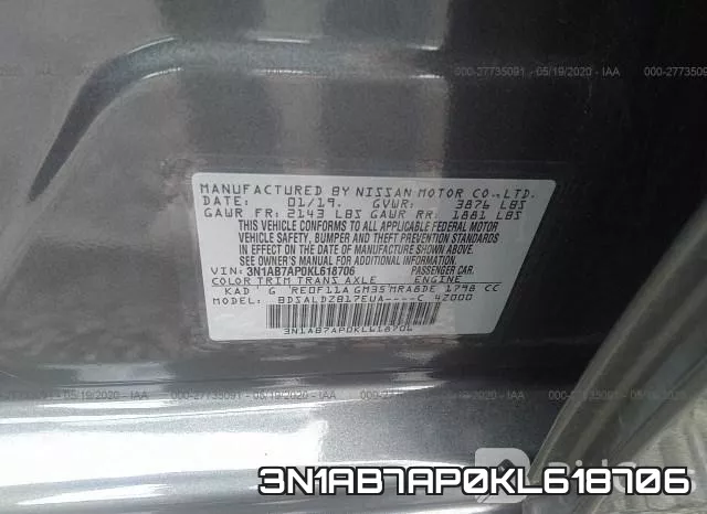 3N1AB7AP0KL618706 фото 10
