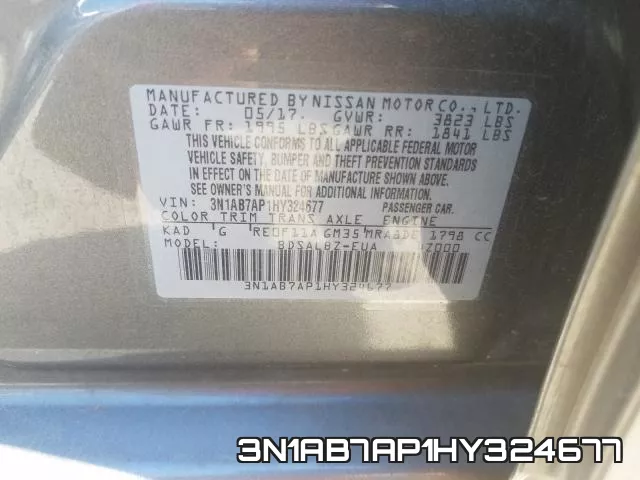 3N1AB7AP1HY324677 фото 2