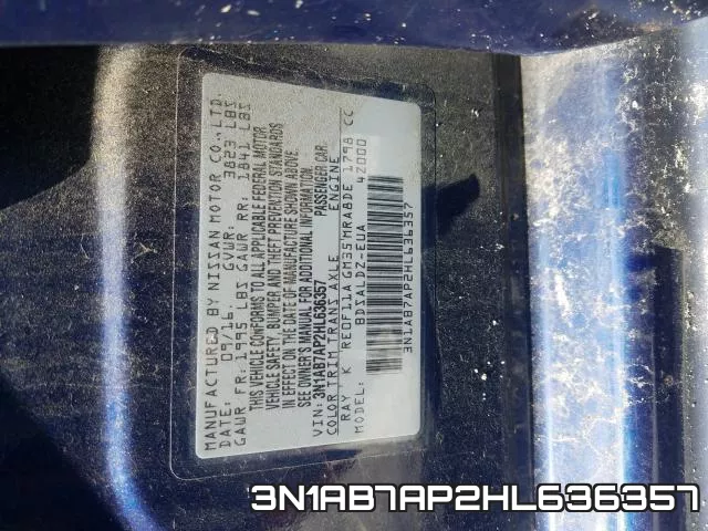3N1AB7AP2HL636357 фото 2