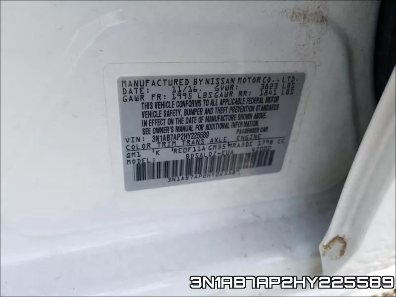 3N1AB7AP2HY225589 фото 2