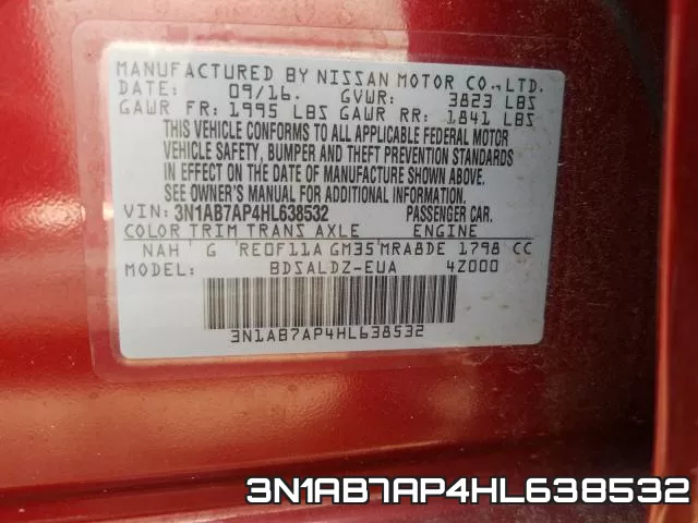 3N1AB7AP4HL638532 фото 2