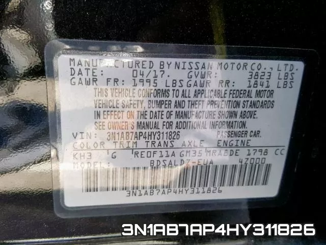 3N1AB7AP4HY311826 фото 2