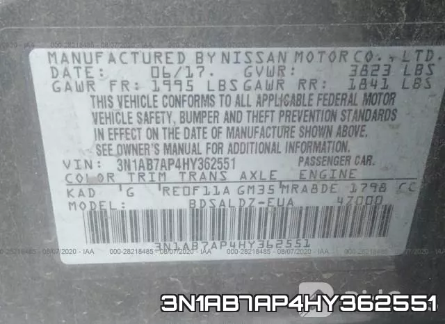 3N1AB7AP4HY362551 фото 10