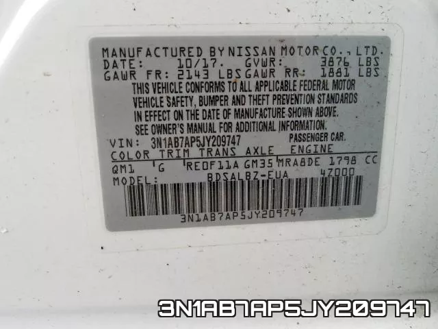 3N1AB7AP5JY209747 фото 2