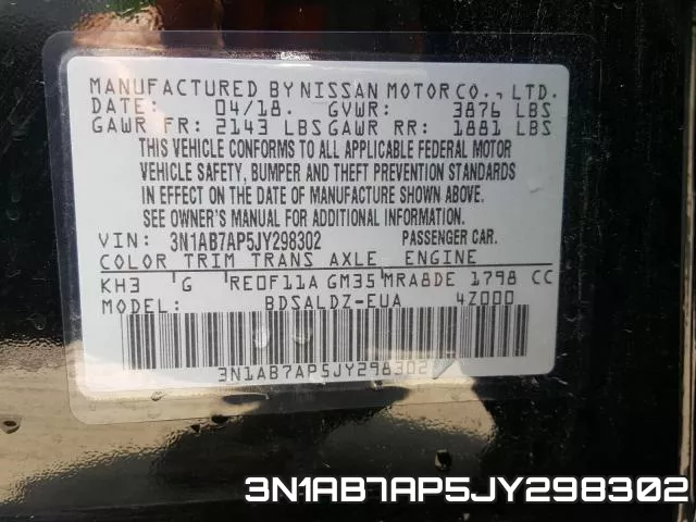 3N1AB7AP5JY298302 фото 2