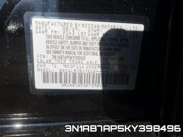 3N1AB7AP5KY398496 фото 2