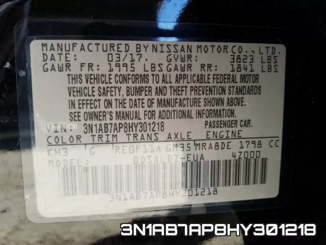 3N1AB7AP8HY301218 фото 2