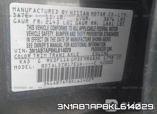3N1AB7AP8KL614029 фото 10