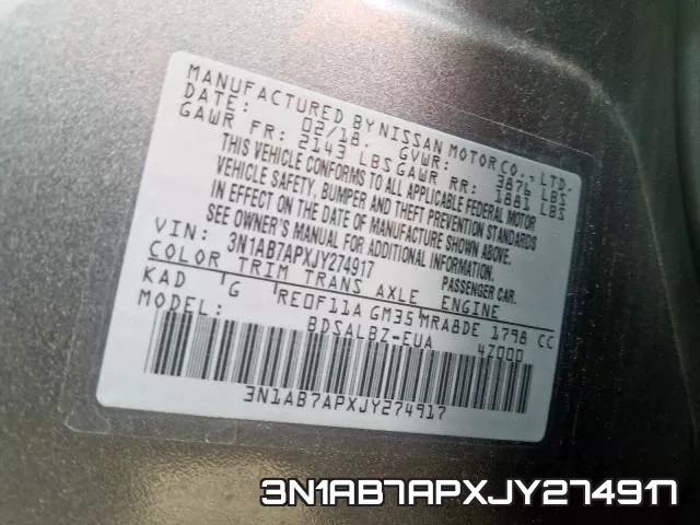 3N1AB7APXJY274917 фото 2