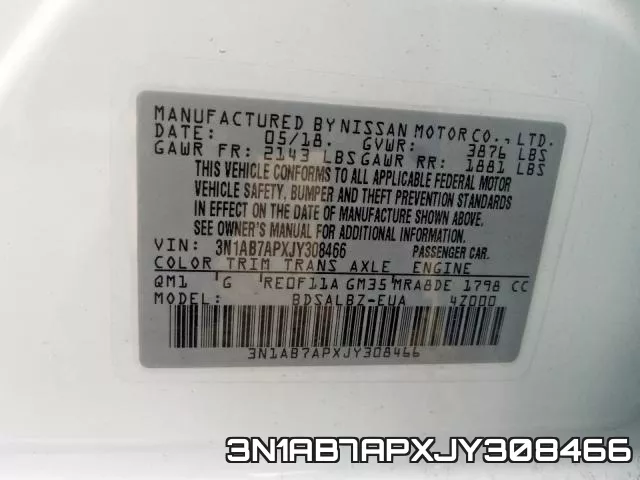 3N1AB7APXJY308466 фото 2
