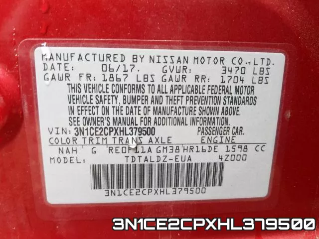 3N1CE2CPXHL379500 фото 2